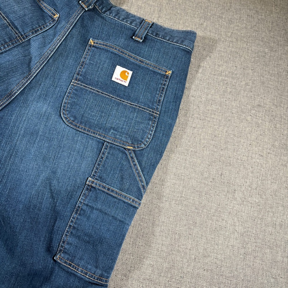 Carhartt Carpenter Jeans Men 34x32 (Fits 34x29) Blue Rugged Flex Relaxed Fit Leg